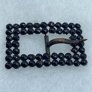 Antique French Jet Gothic Edwardian black belt buckle